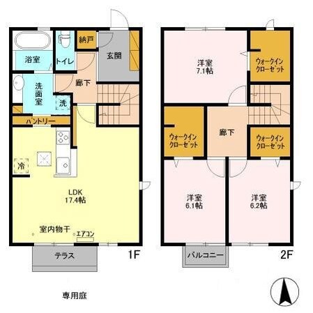 BLESS HOUSE柏西町　Eの物件間取画像